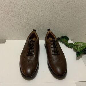 FLAG LTD. NAPPA GLOVE Brown Leather shoes lace up, 9.5 M